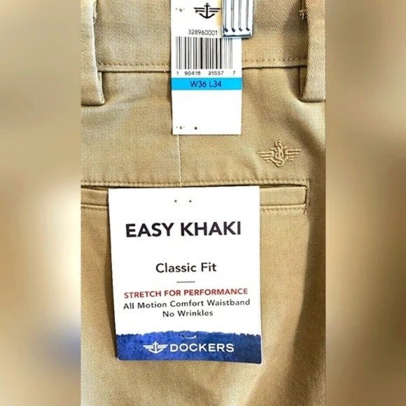 Dockers Easy Khaki Classic Fit Pants - 36W 34L - Picture 3 of 3